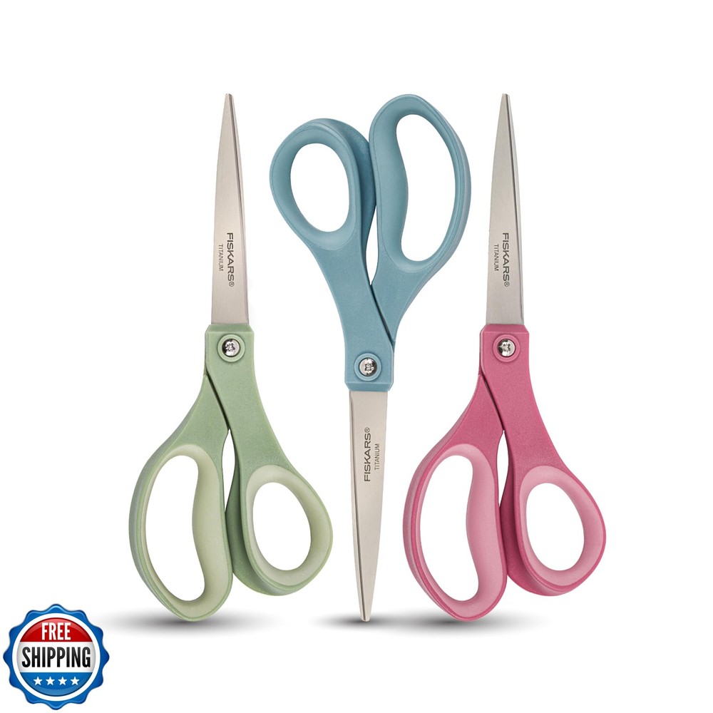 Fiskars SoftGrip Titanium Scissors - Contoured Performance All Purpose - 8" T...