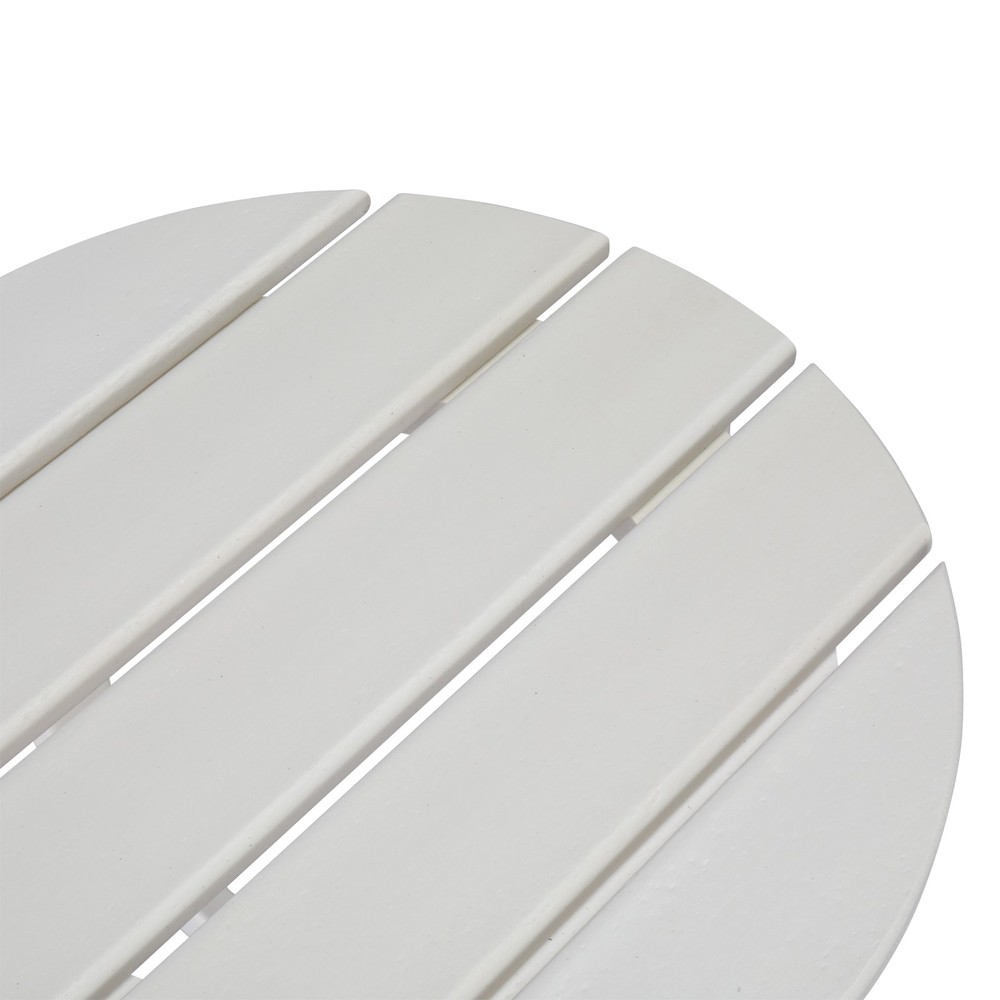 46cm Round White HDPE Side Table, Single Layer Modern Accent Table