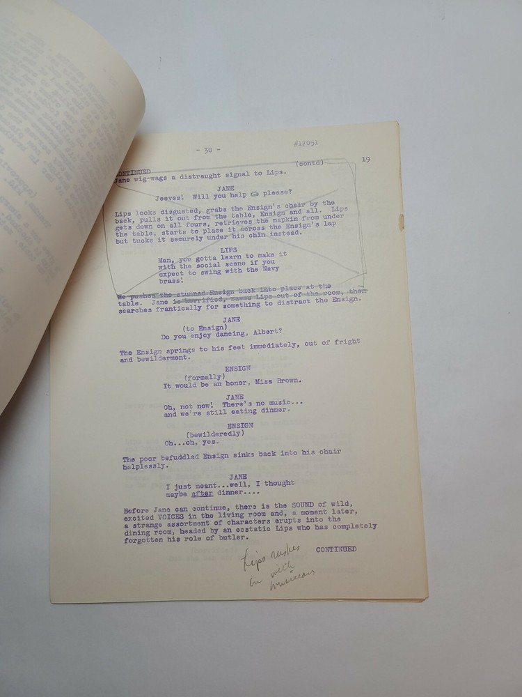 JANE / 1961 Unproduced TV Series Script "The Ensign", Revue Studios