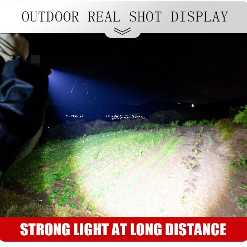 1000000 Lumens Super Bright LED Tactical Flashlight Rechargeable LED Work Light