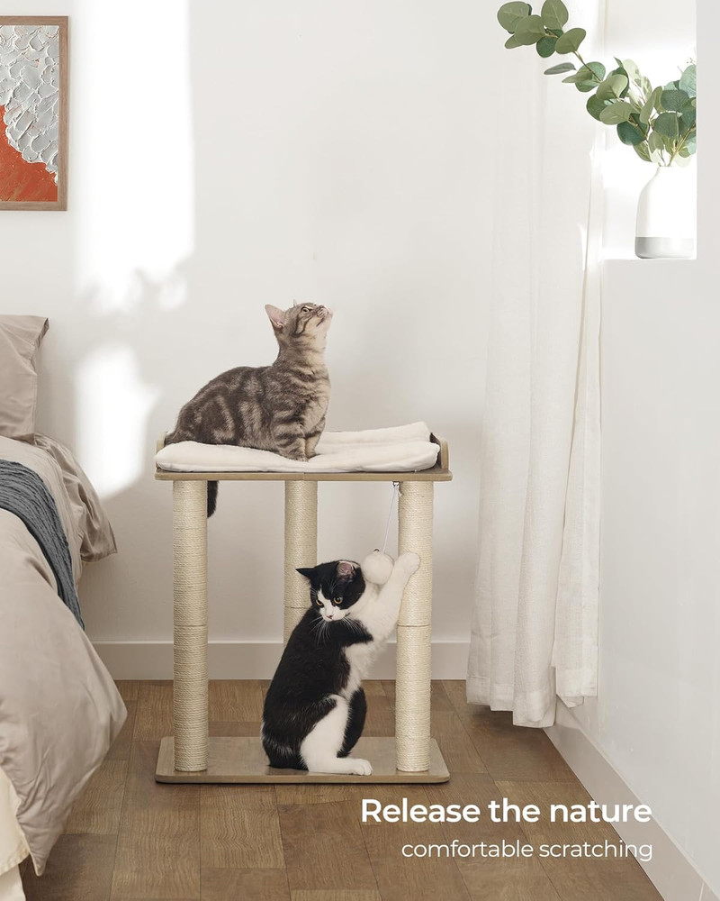 22In Cat Tree Tower Condo, Cat Scratch Posts for Indoor Cats, Big Plate, Three 2