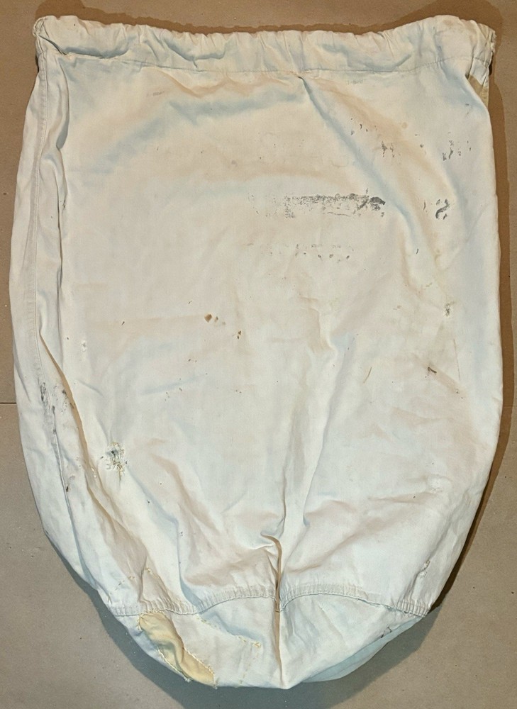 WW2 Original US Army White Barracks Bag Laundry Bag Named 1940 Draftee 5th Corps