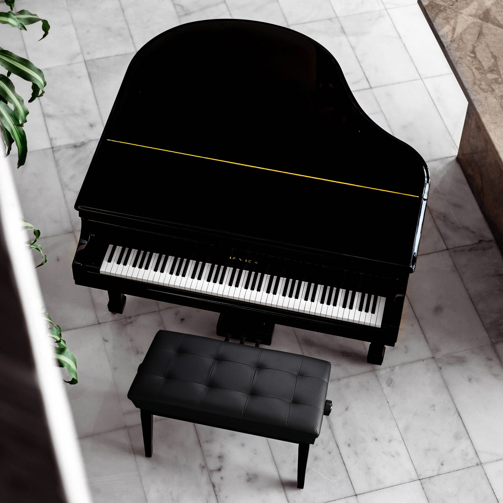 Adjustable Duet Piano Bench PU Leather Padded Wooden Keyboard Stool w/ Storage