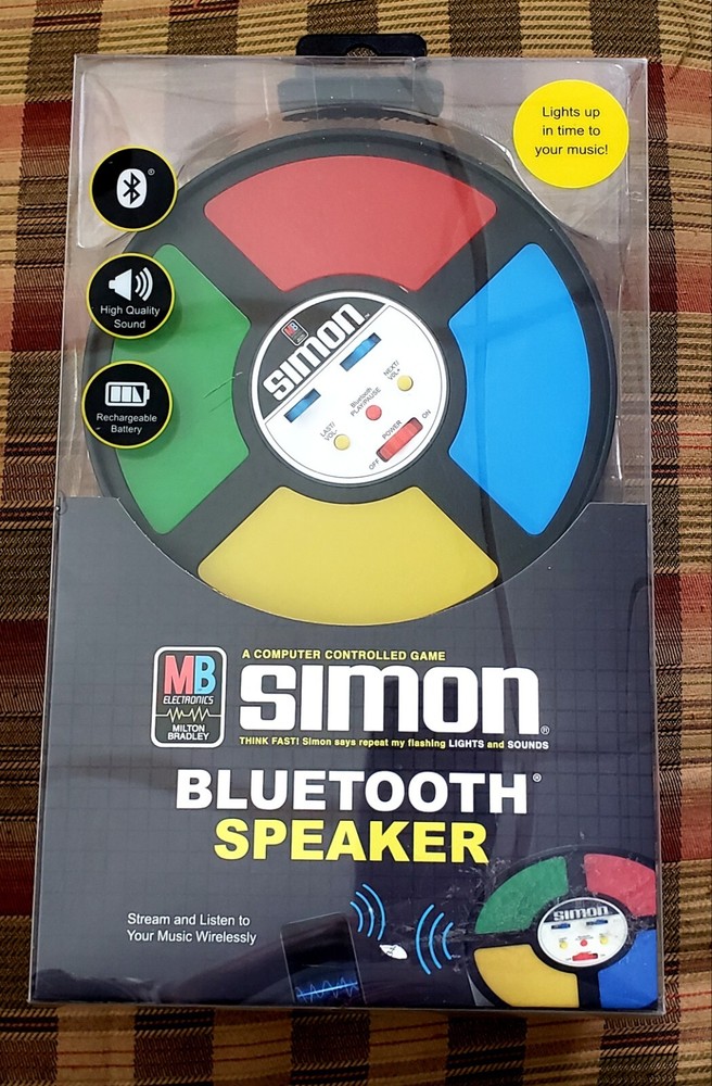 MB Milton Bradley Electronics Simon Bluetooth Wireless Speaker Lights W/ Music