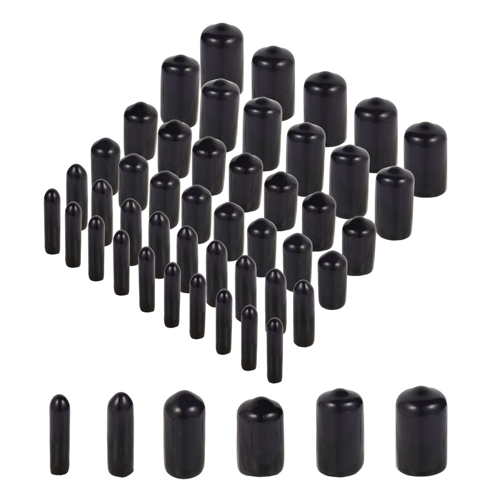 Aleric Rubber End Caps -60pcs Flexible Screw Thread Protector Covers Rubber Bolt