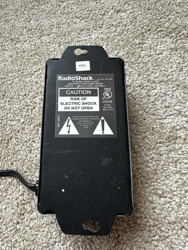 Radio Shack 75 Ohm Coax 4 Set Distribution Amplifier