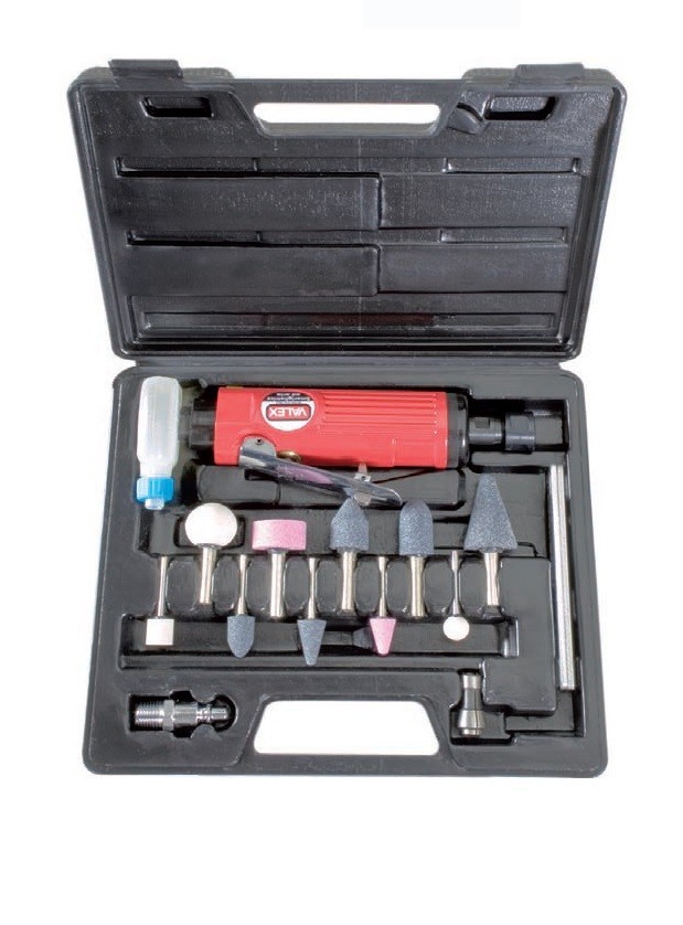 Pneumatic grinder with accessories in Valex case