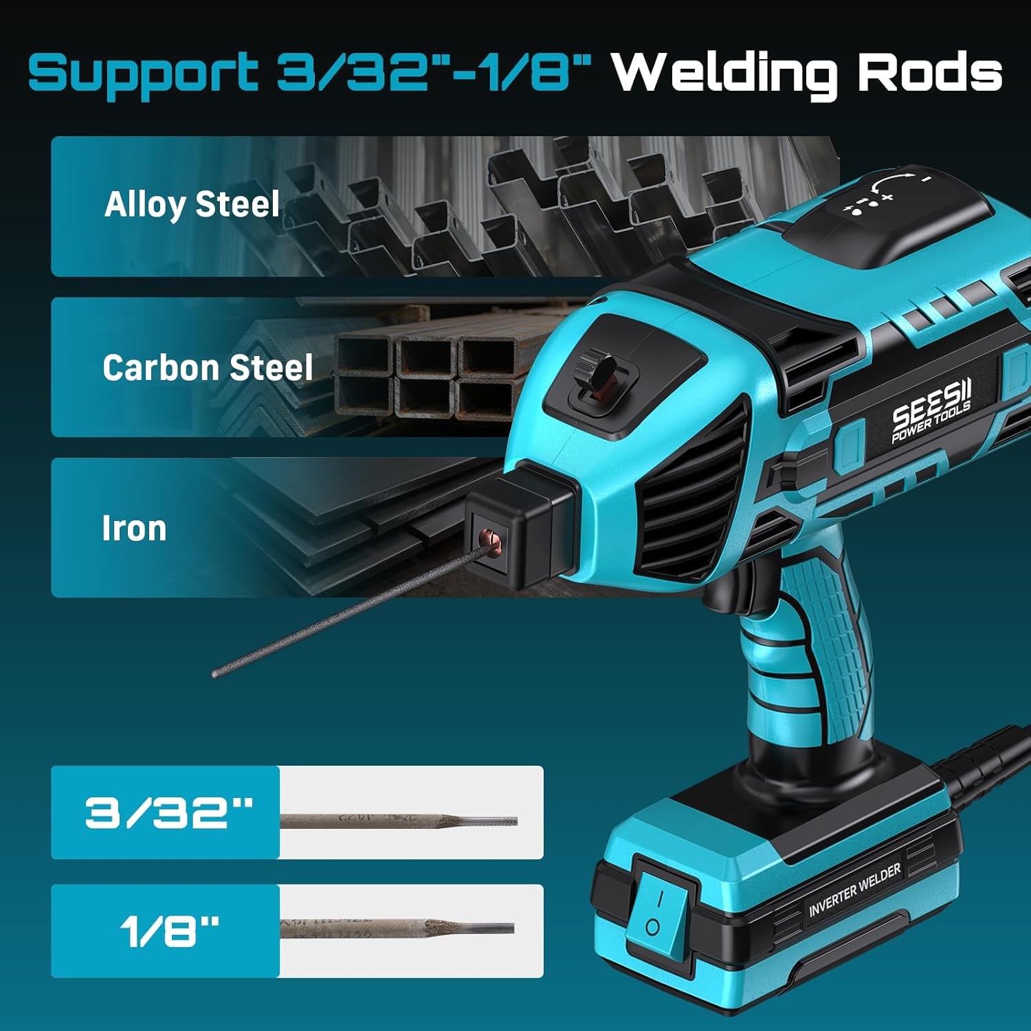 Seesii 110V Welding Machine 120Amp Portable ARC Welder Gun Hand Held Welder