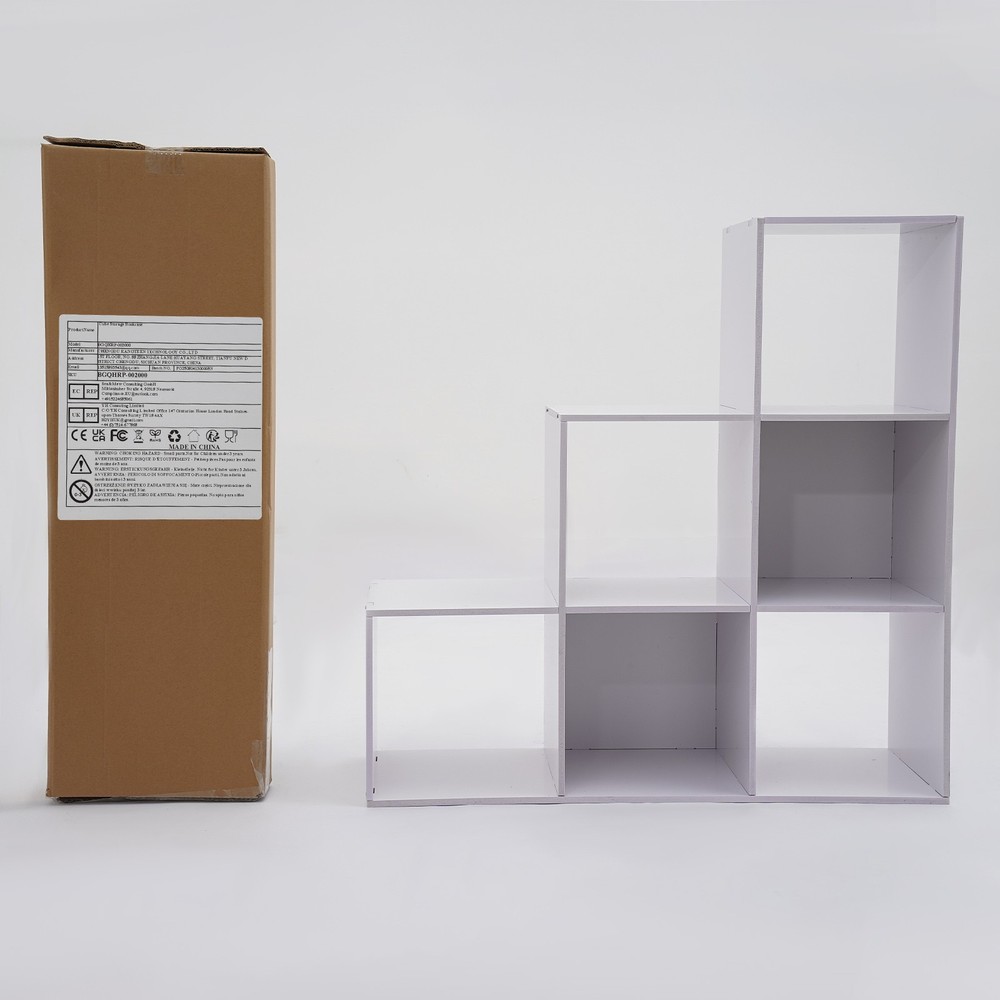 6-Cube Storage Organizer, Bookcase, Display Compartment, Open Back, Home Office.
