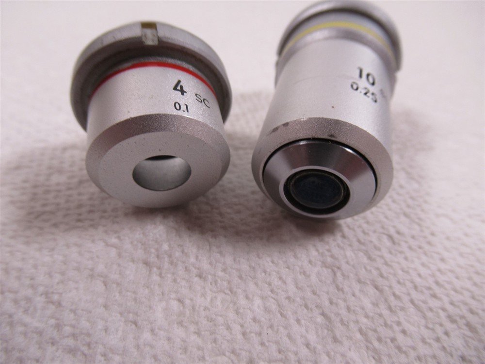 Nikon 4x and 10x Microscope Objective Lenses 160mm for SC Model Microscopes