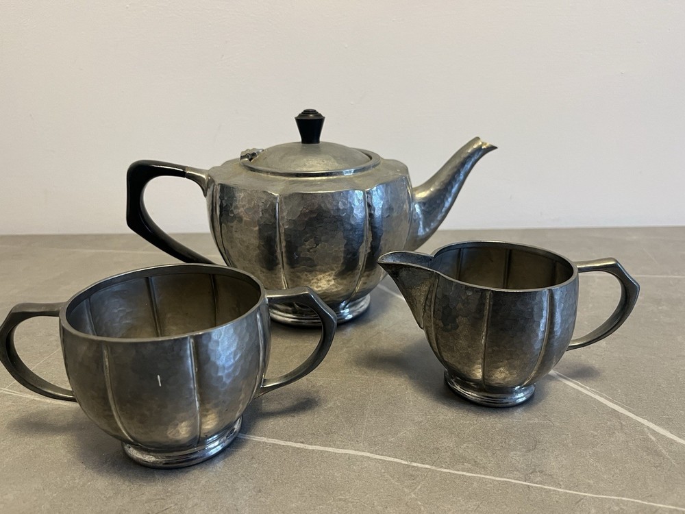 Silver Plated Tea Set 3 piece hazelware mid century set
