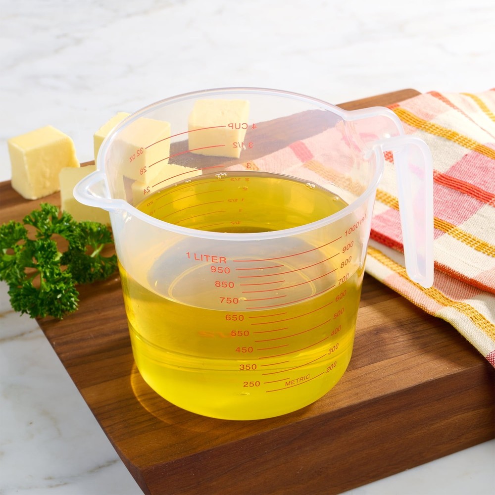 (12 pack) 4 Cup PP Plastic Measuring Cup, 32 oz, Clear