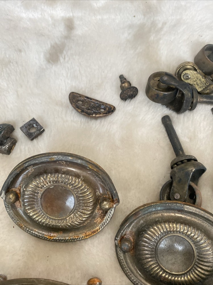 Antique Hardware Lot Pulls Latch Wheels Hook