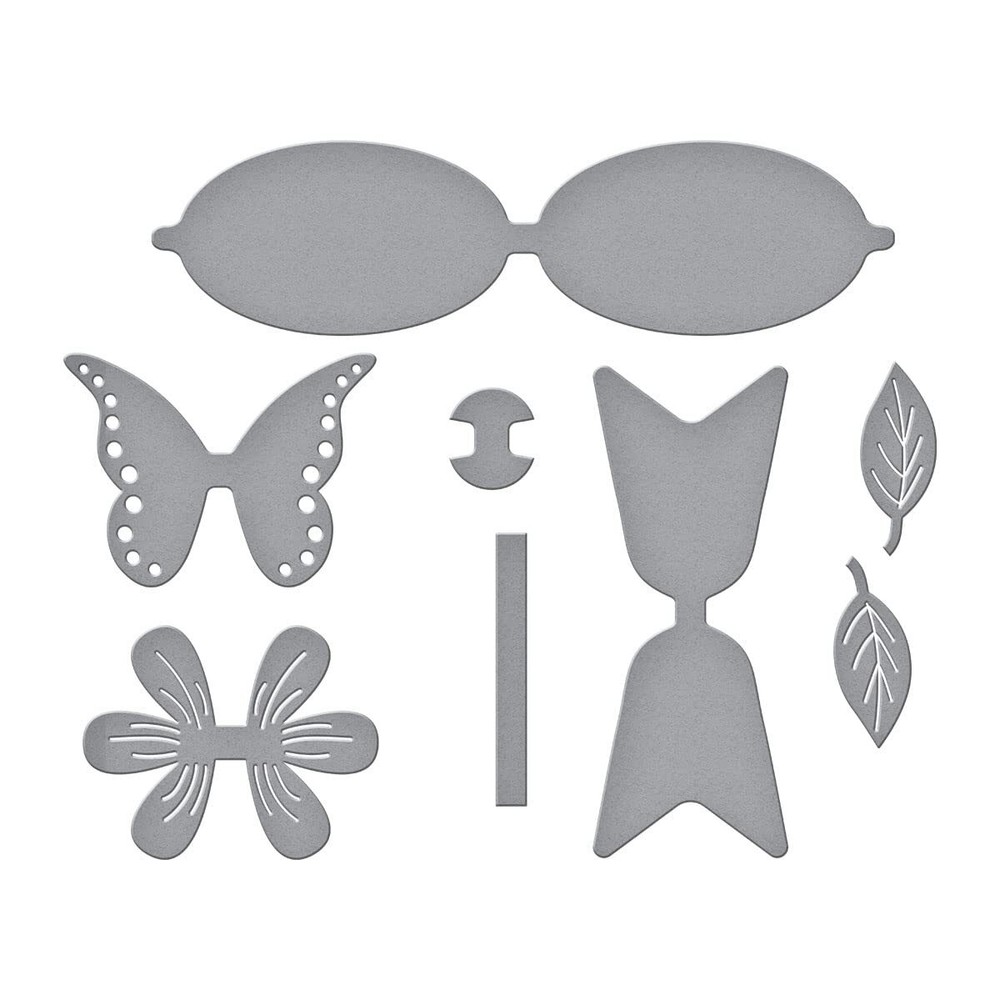 Spellbinders Etched Dies-Flutter & Flower Bow -Inspired Basics