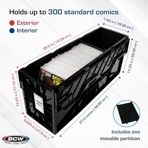 BCW Long Comic Book Bin Heavy Duty Plastic Storage Box