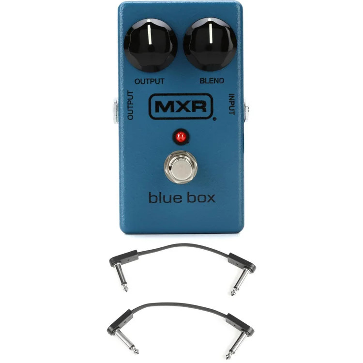 MXR M103 Blue Box Octave Pedal with EBS Patch Cables
