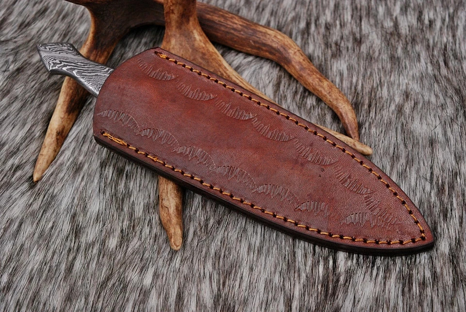 Custom Handmade Damascus Steel Double-edged Hunting Throwing Dagger Knife 1545