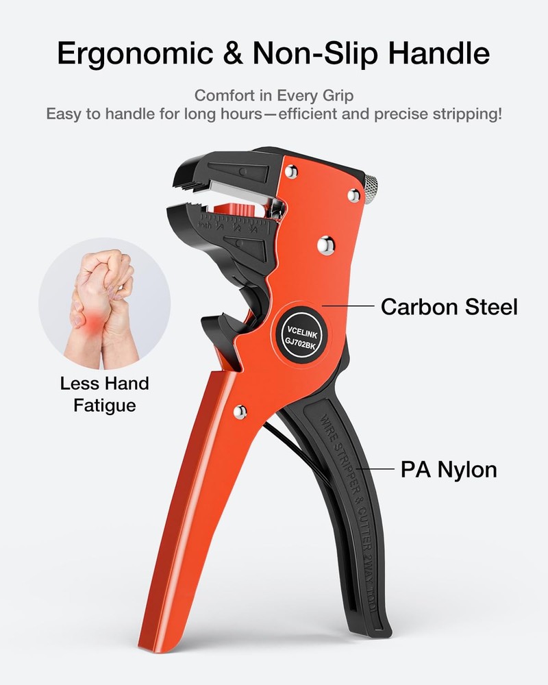 VCELINK Automatic Quickstrip Wire Stripper and Cutter, Professional Black
