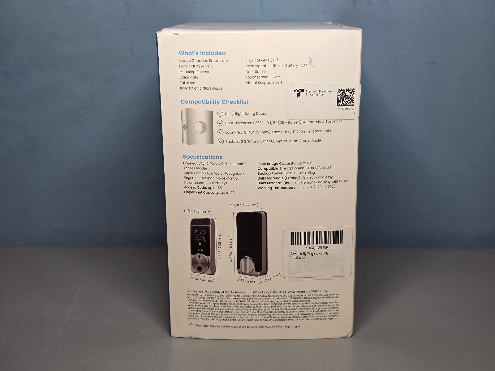 Lockly Visage Zeno Series Deadbolt Smart Lock Facial Recognition New & Sealed