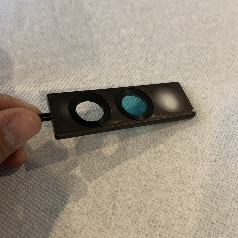 MICROSCOPE PART ZEISS GERMANY IM FILTER SLIDE BLUE OPTICS