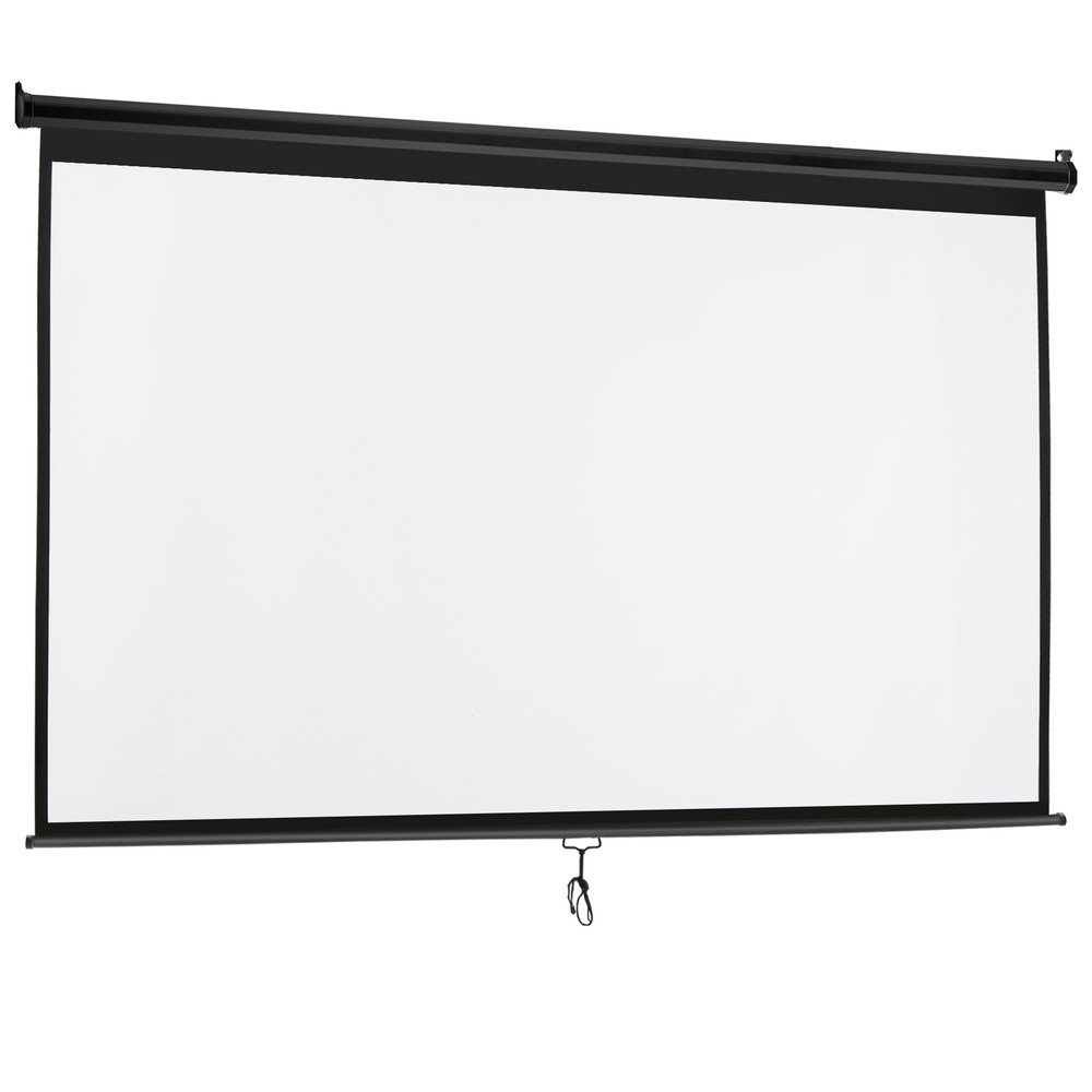 100 inch Portable Projector Screen Projection Screen Easy Pull Out System Black