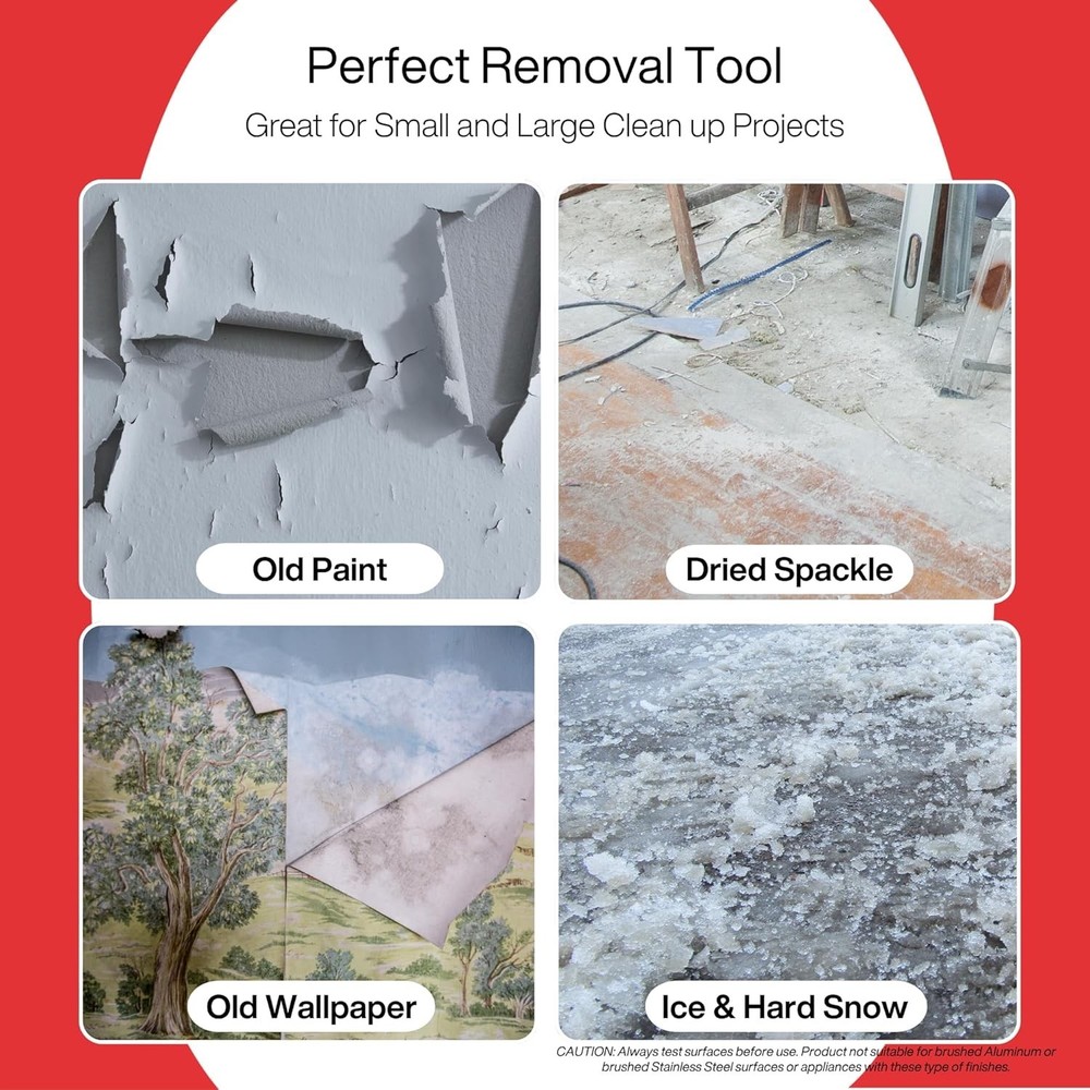 Plastic Scraper Tool, 2 Pack, Non-Scratch, 1.7 Inch Wide Blade, Long Ergonomi...