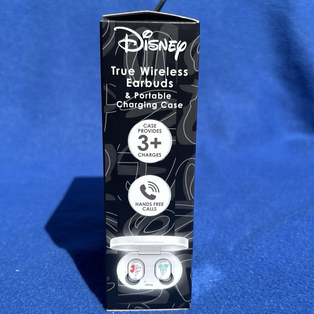 Disney Mickey Mouse True Wireless Earbuds Portable Charging Case Bluetooth New