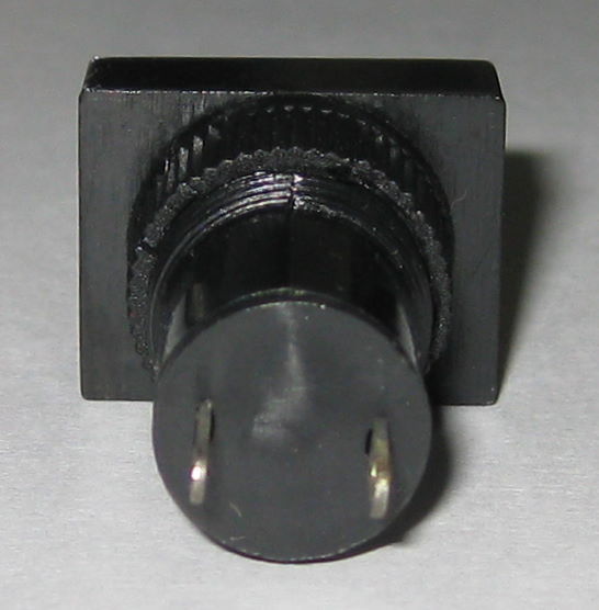 Panel Mount Rectangle LED Indicator - Amber - Plastic Case - 12 VDC - 12mm Mount