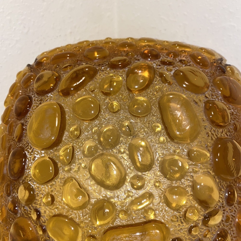 Libbey Pebble Amber Glass MCM Mint Condition Made In USA EUC Nice!