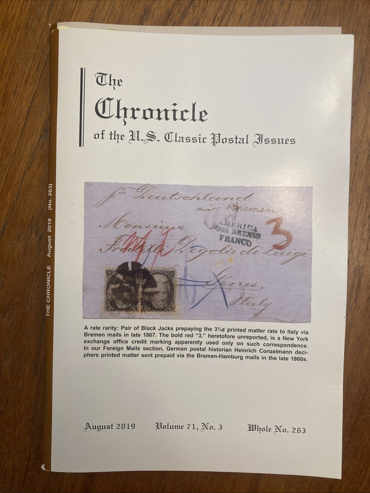 The Chronicle of US Classic Postal Issues 2019 Full year