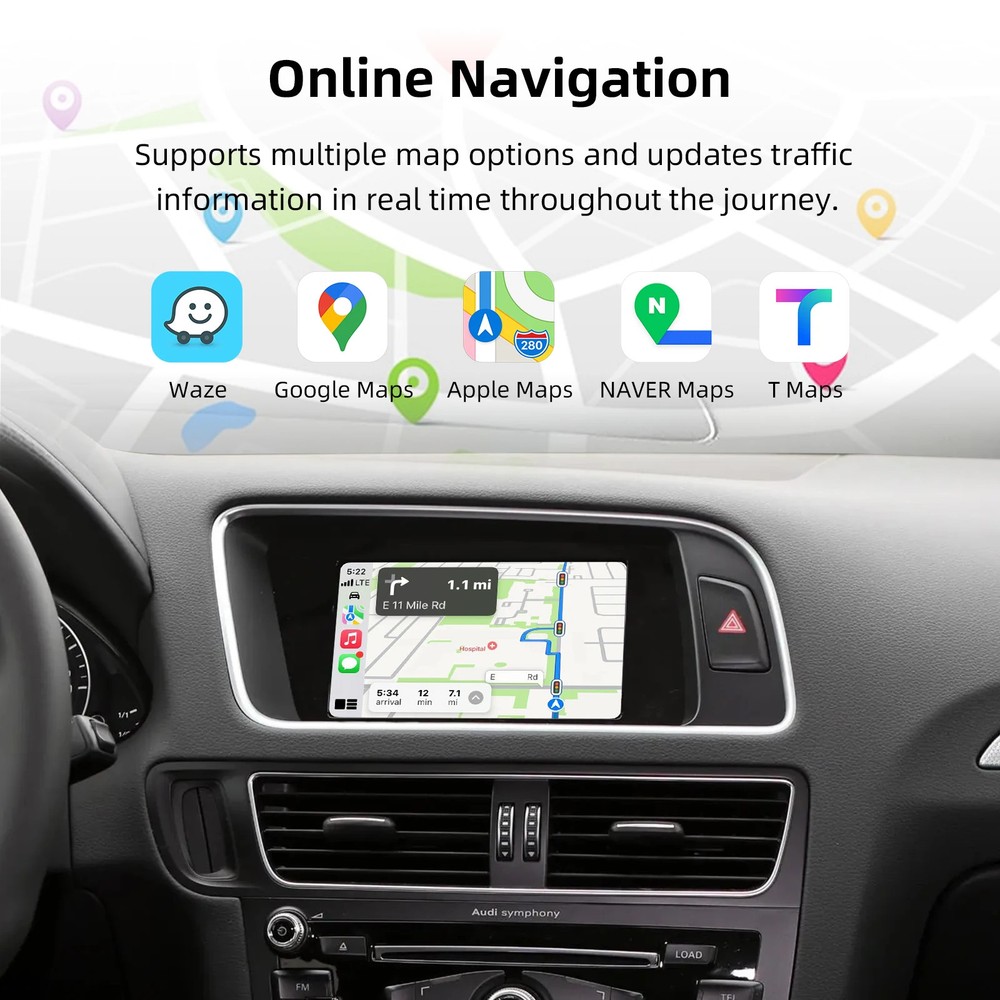 OEM Screen Wireless Carplay Upgrade Decoder Box KIT for Audi A4 A5 Q5 2008-2018