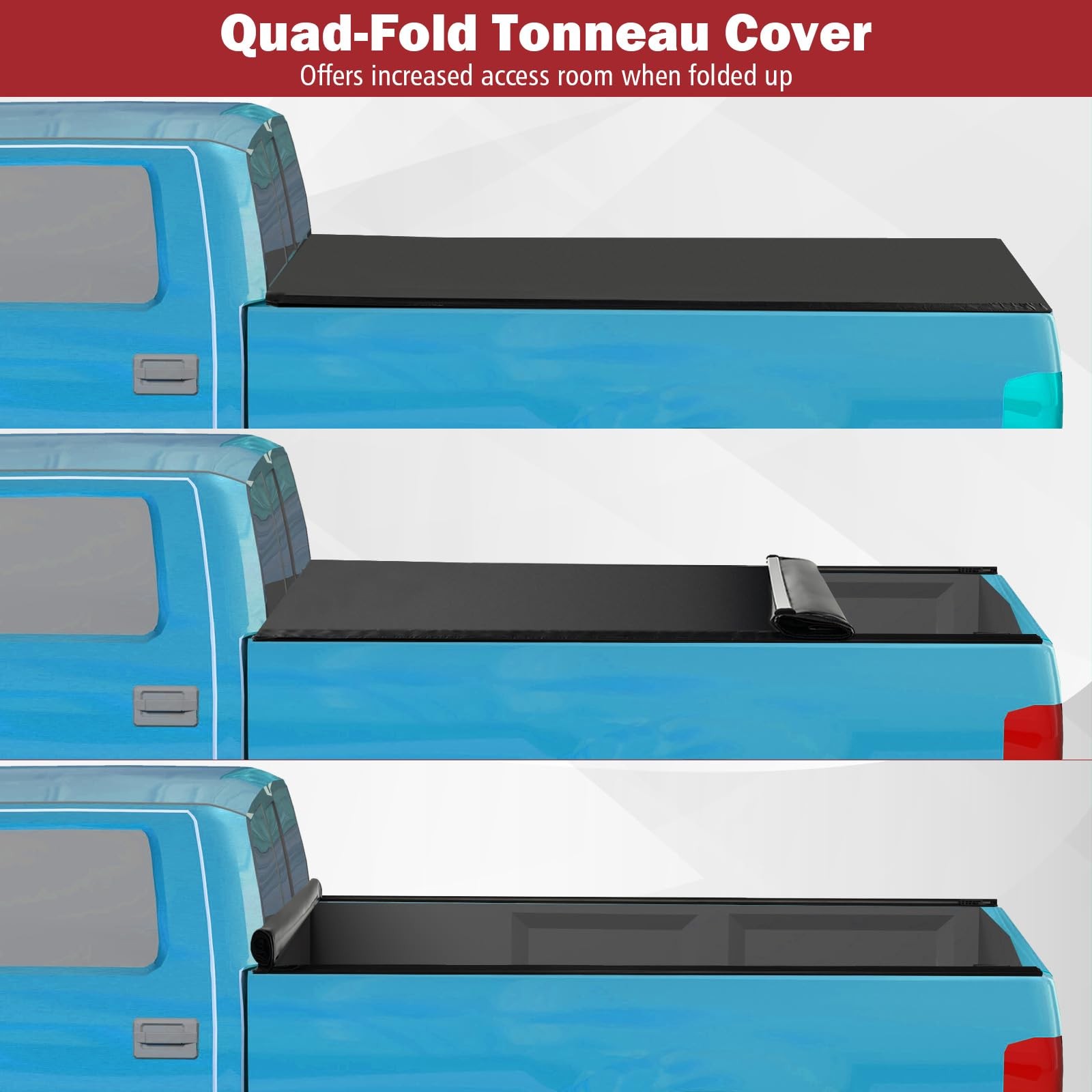 Soft Roll-up Tonneau Cover for 2002-2023 1500 2500 3500 6.4 Bed