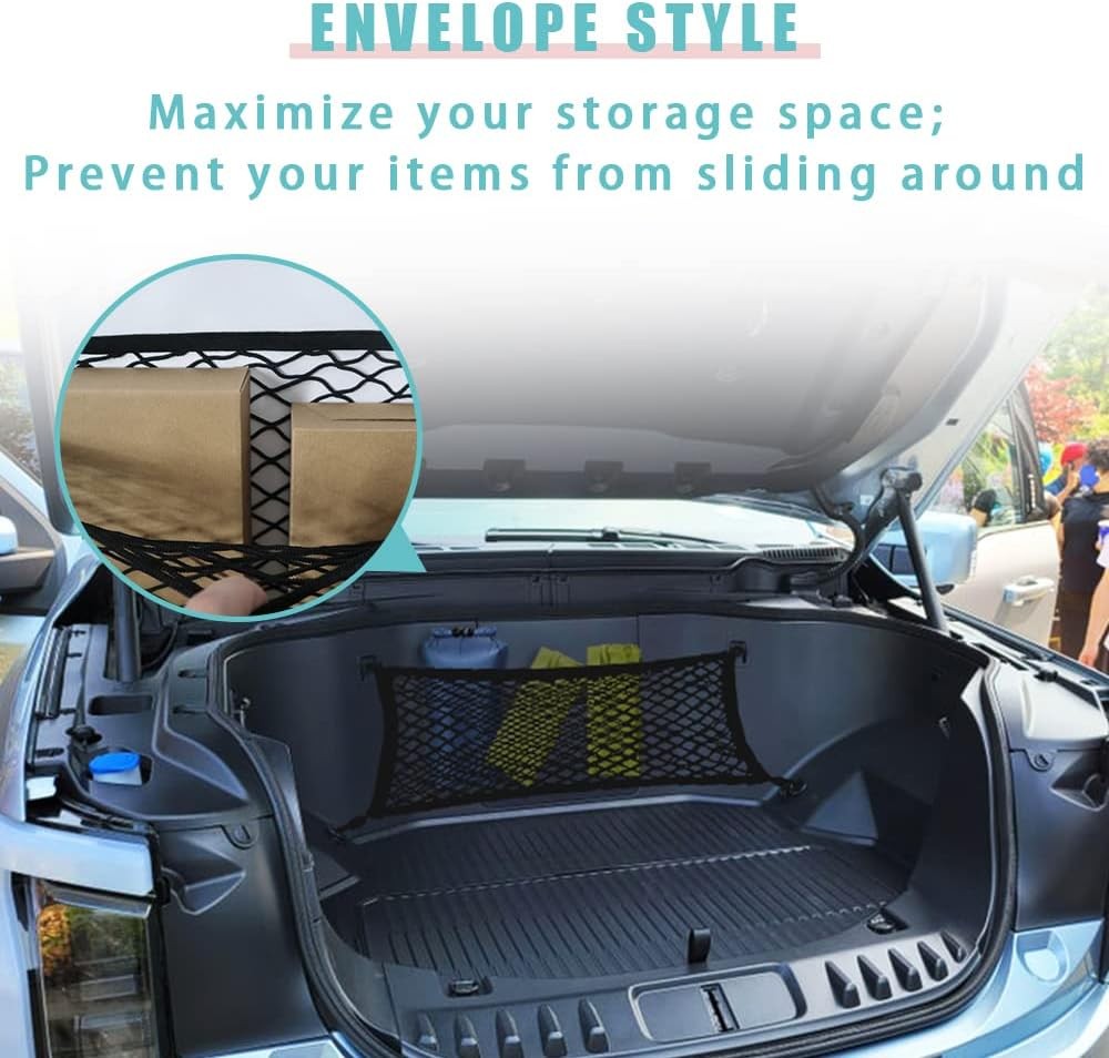 Envelope Style Front Trunk Frunk Cargo Net Extra Strong Elastic Mesh XPCS Compat