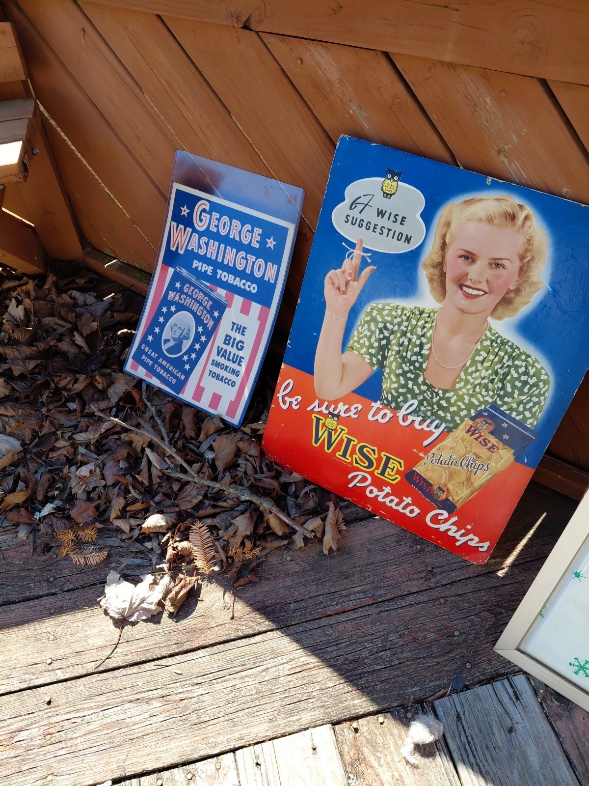 c.1946 Original Vintage George Washington Pipe Tobacco Sign Rj Reynolds NOS RARE