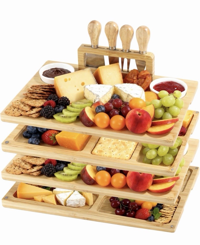 Cheese Tray Plate Bamboo Charcuterie New In Box