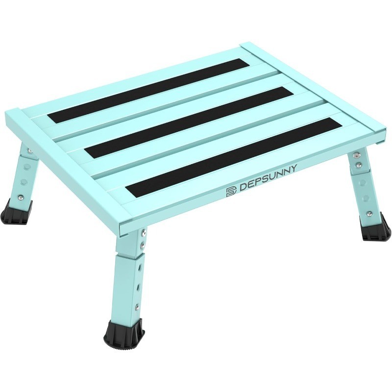 Adjustable Height Aluminum RV Step Stable Foldable Platform Step Stool