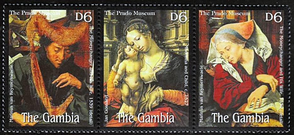 👉GAMBIA = FAMOUS PAINTINGS MNH 🅵🆁🅴🅴 🆂🅷🅸🅿🅿🅸🅽🅶