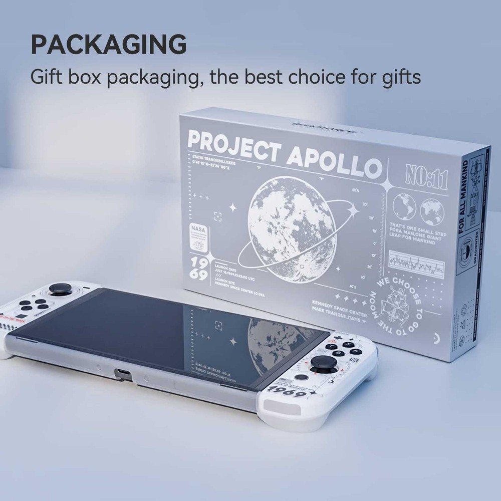 GeekShare Protective Case for Nintendo Switch OLED Hard Shell moon landing