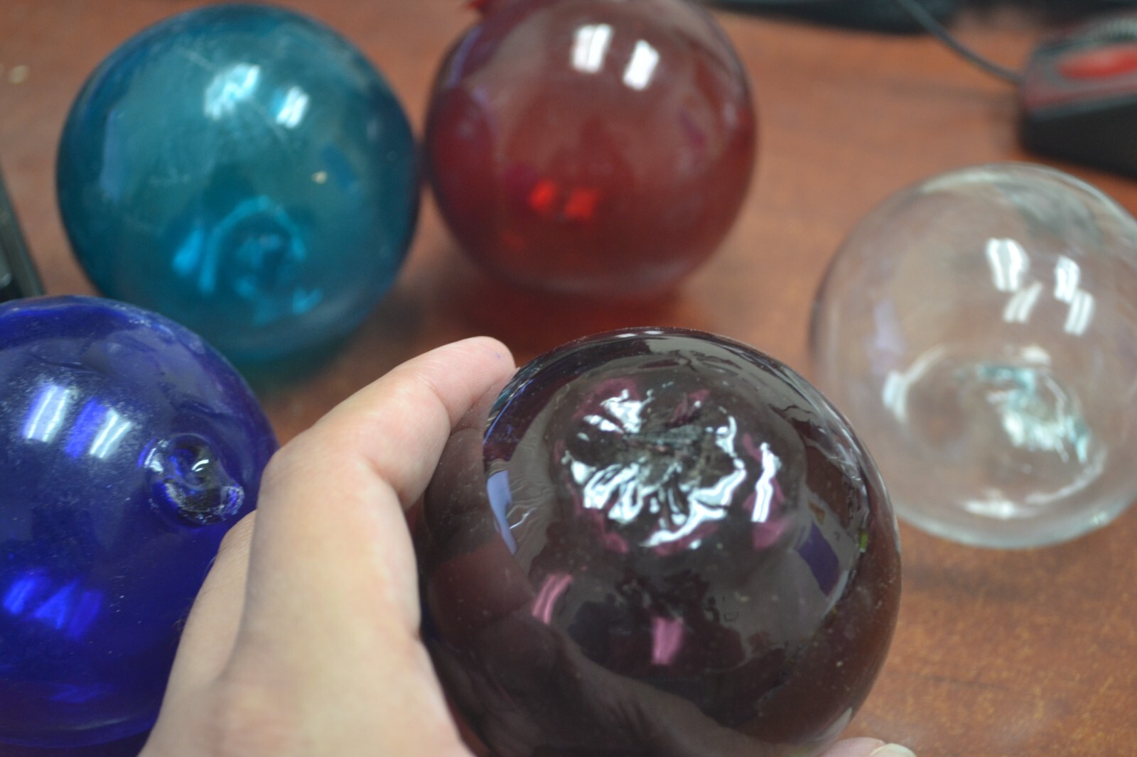 5 PCS REPRODUCTION HAND BLOWN GLASS FLOAT BALL BUOY 3" *PICK YOUR COLORS*