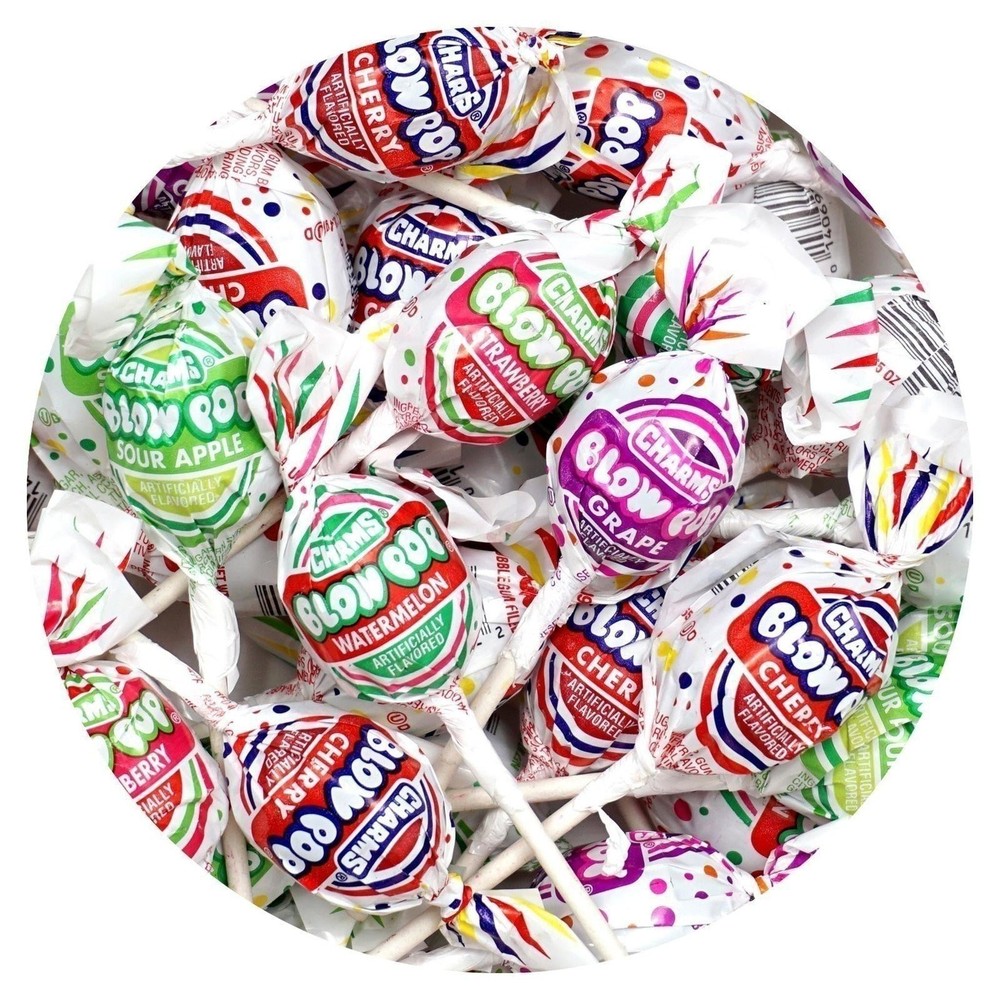Charms Blow Pops, 3lb Bulk Bag (Approx 68), Assorted Fruit Flavored Bubble...