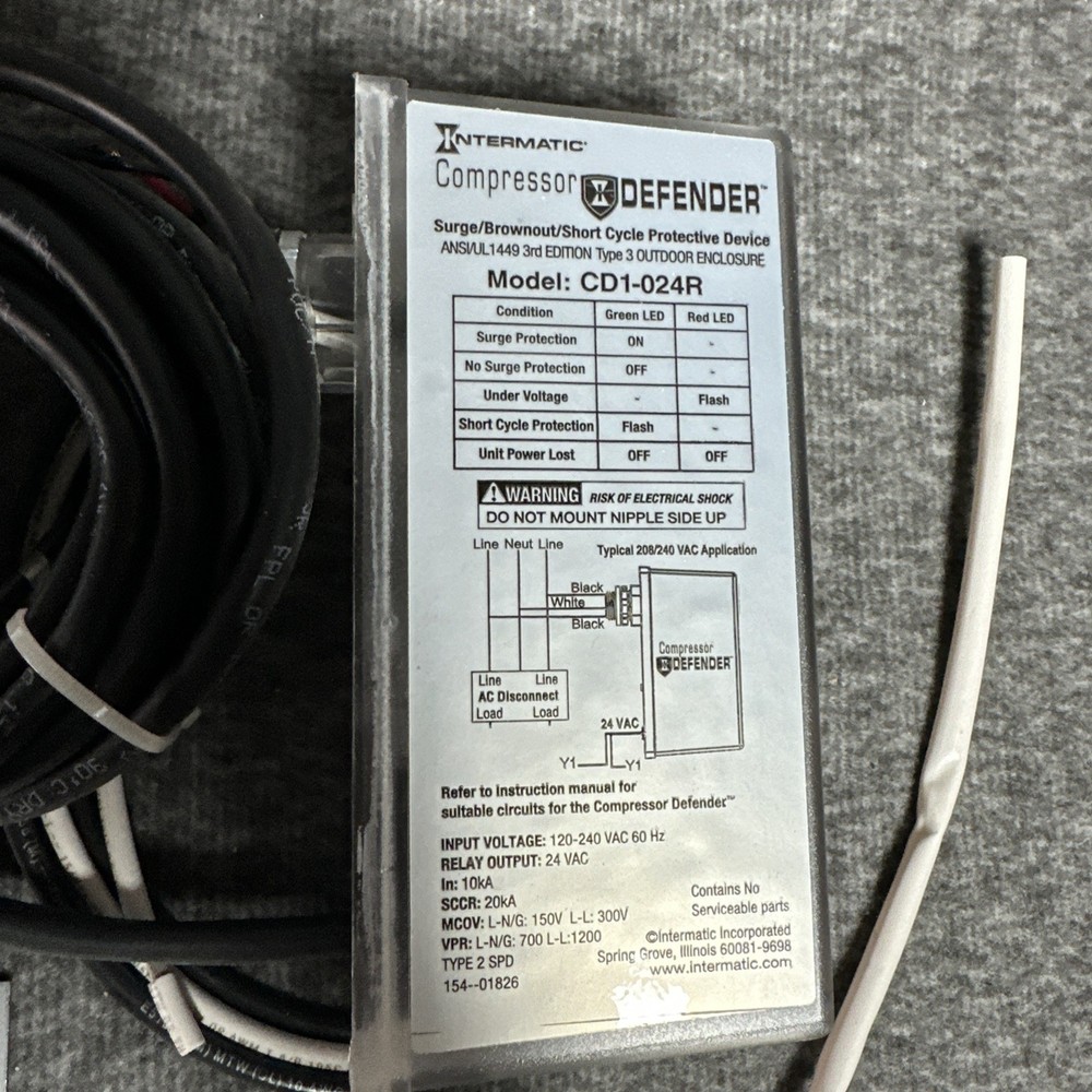 Intermatic Compressor Defender CD1-024R K Surge Protector NEW OPEN BOX