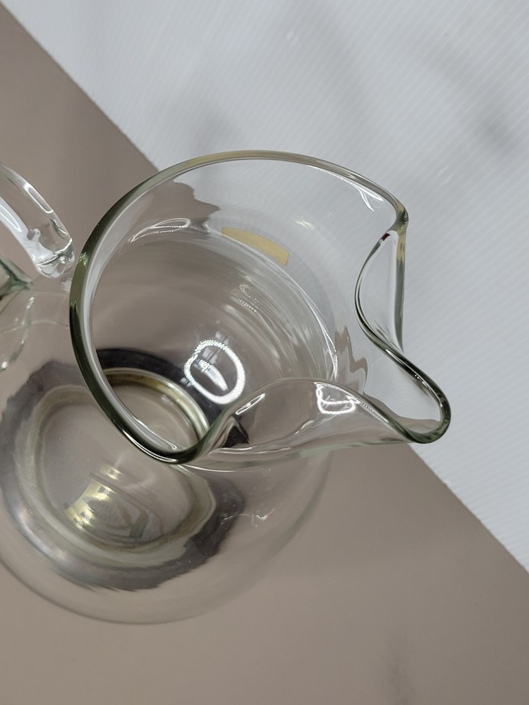 Water Pitcher Large Glass Silver Plate Base **READ**