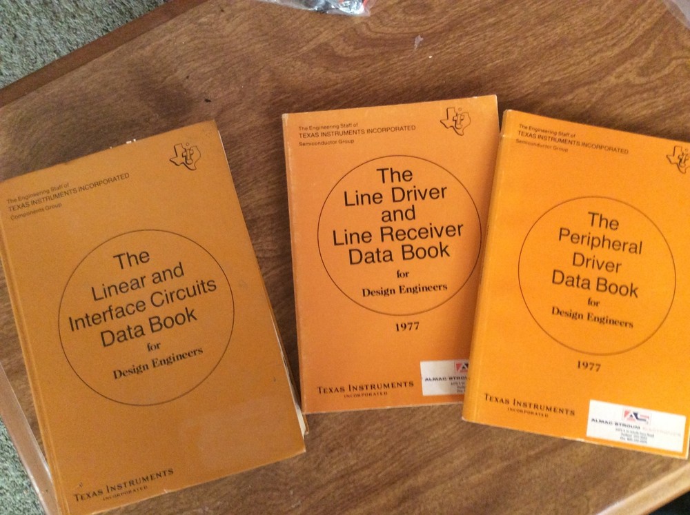 TEXAS INSTRUMENTS LINEAR INTERFACE, LINE DRIVER/RECEIVER & PERIPHERAL DATA BOOKS