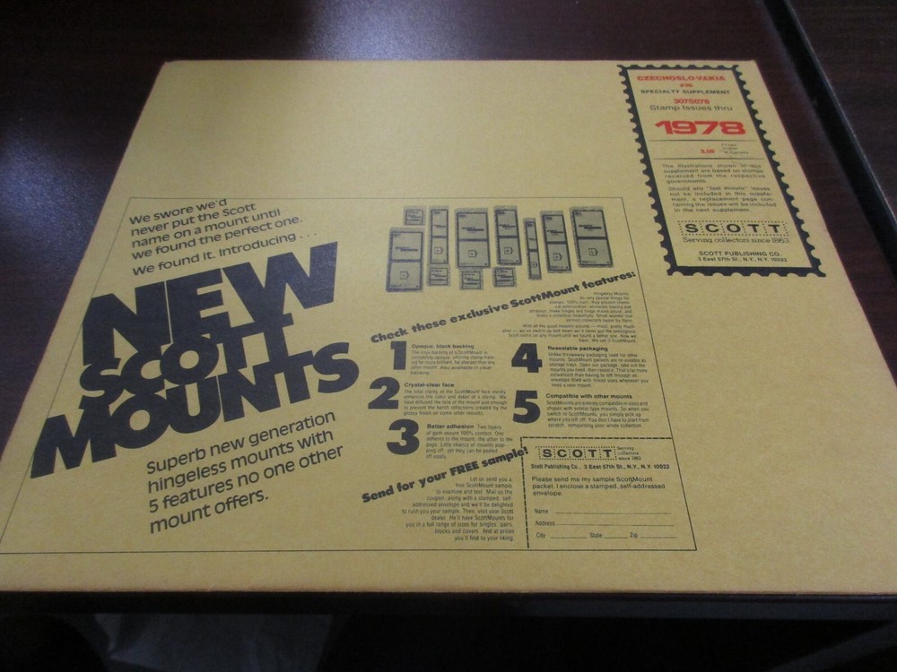 THE SCOTT SUPPLEMENT CZECHOSLOVAKIA #29 #307S078 ,1978 W/FREE SHIPPING!!