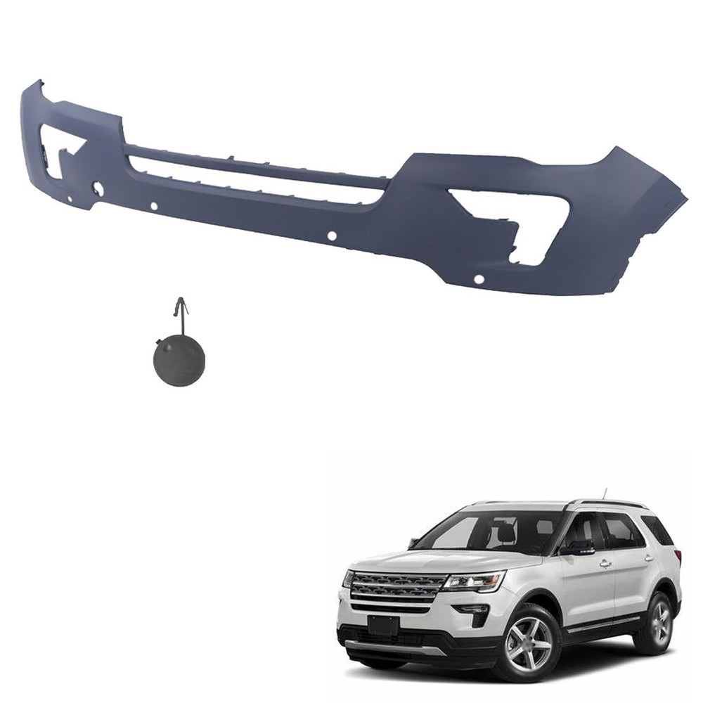 Plastic Front Bumper Cover Primed Sensor Holes for Explorer 2018-2019