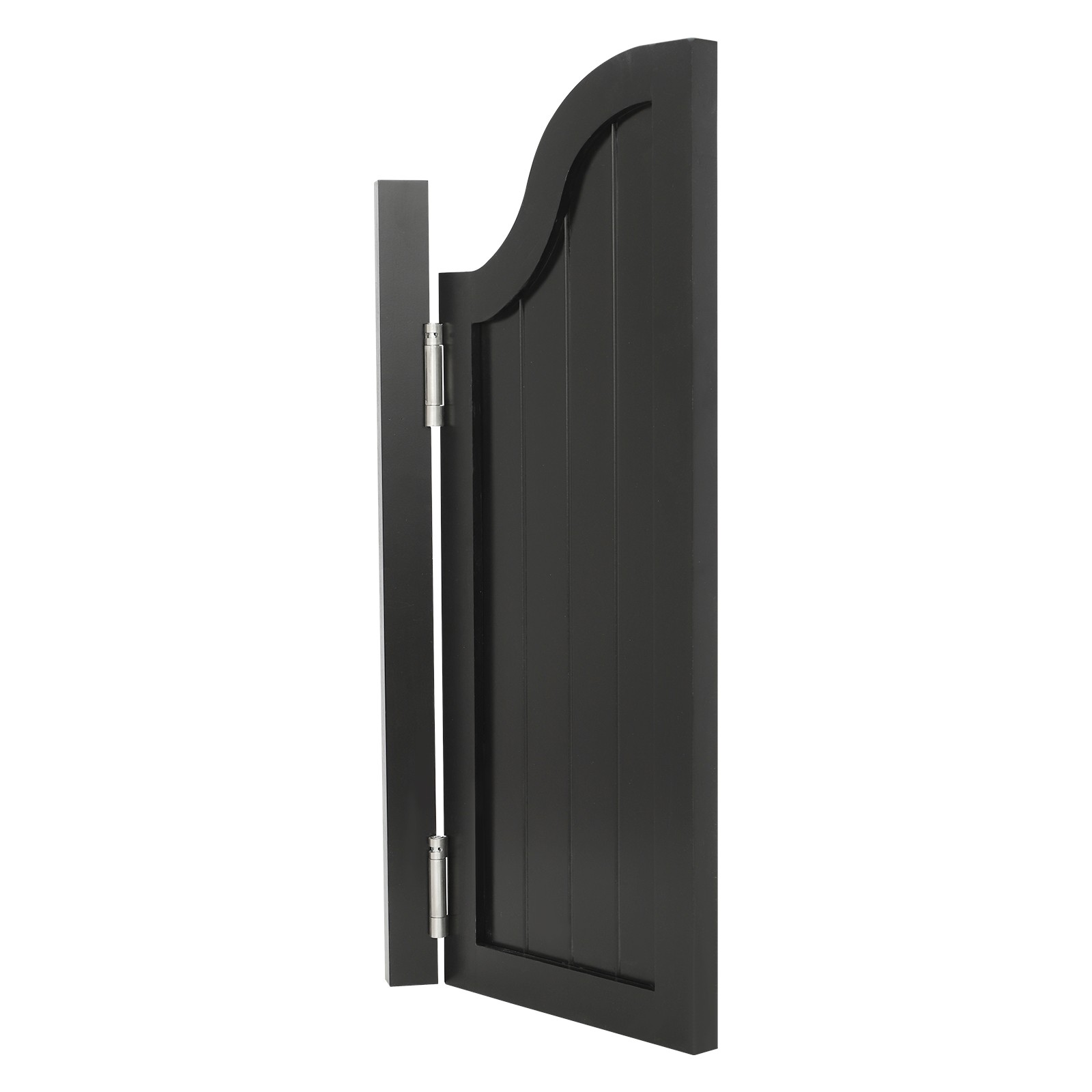 Black Entrance Partition Swing Solid Wood Door Pine Wood Partition Door for Shop
