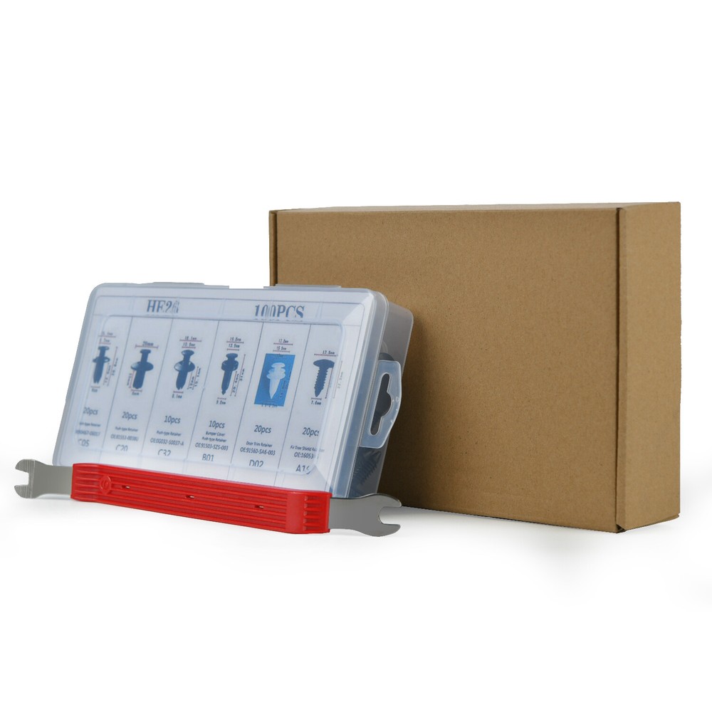 100pcs Car Clips Trim Push Retainer Pin Rivet Bumper w/ Remover Tool