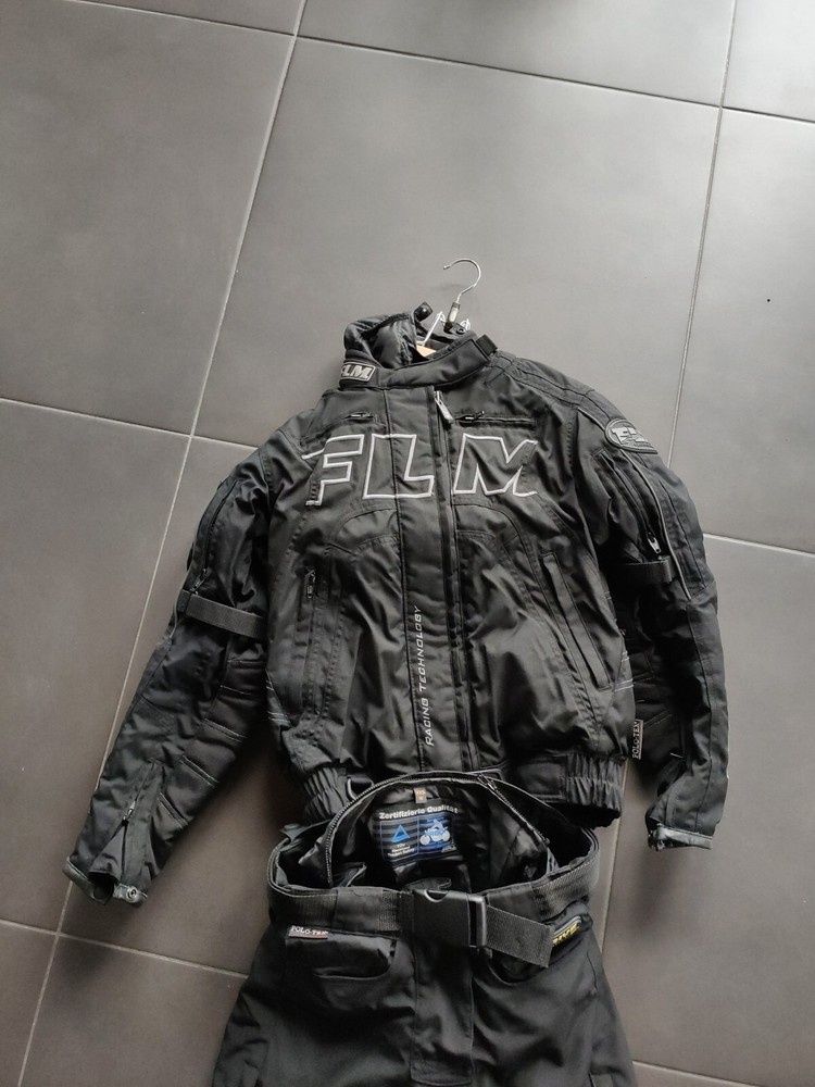 motorradanzug damen, FLM, 32-34, Schwarz