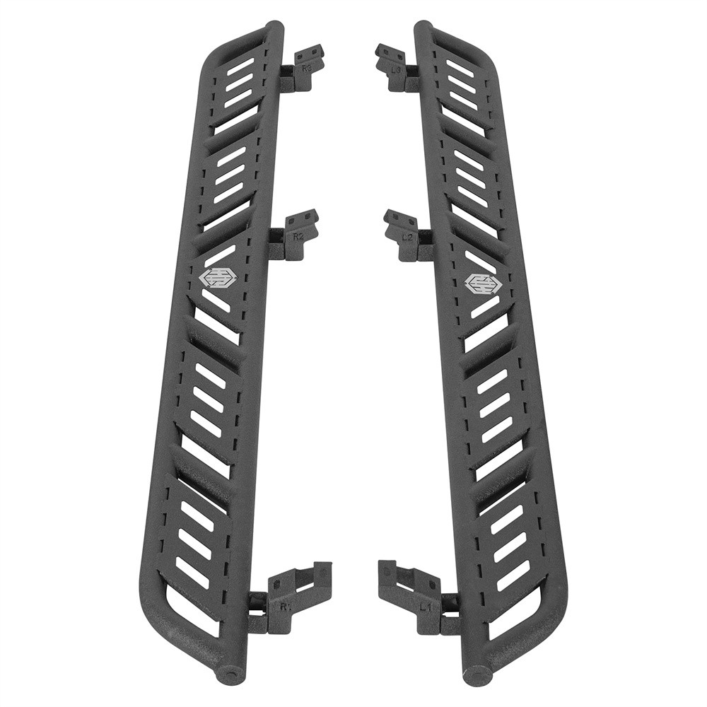 Pair Side Steps Running Boards Slider Rails For 2007-2021 Toyota Tundra CrewMax