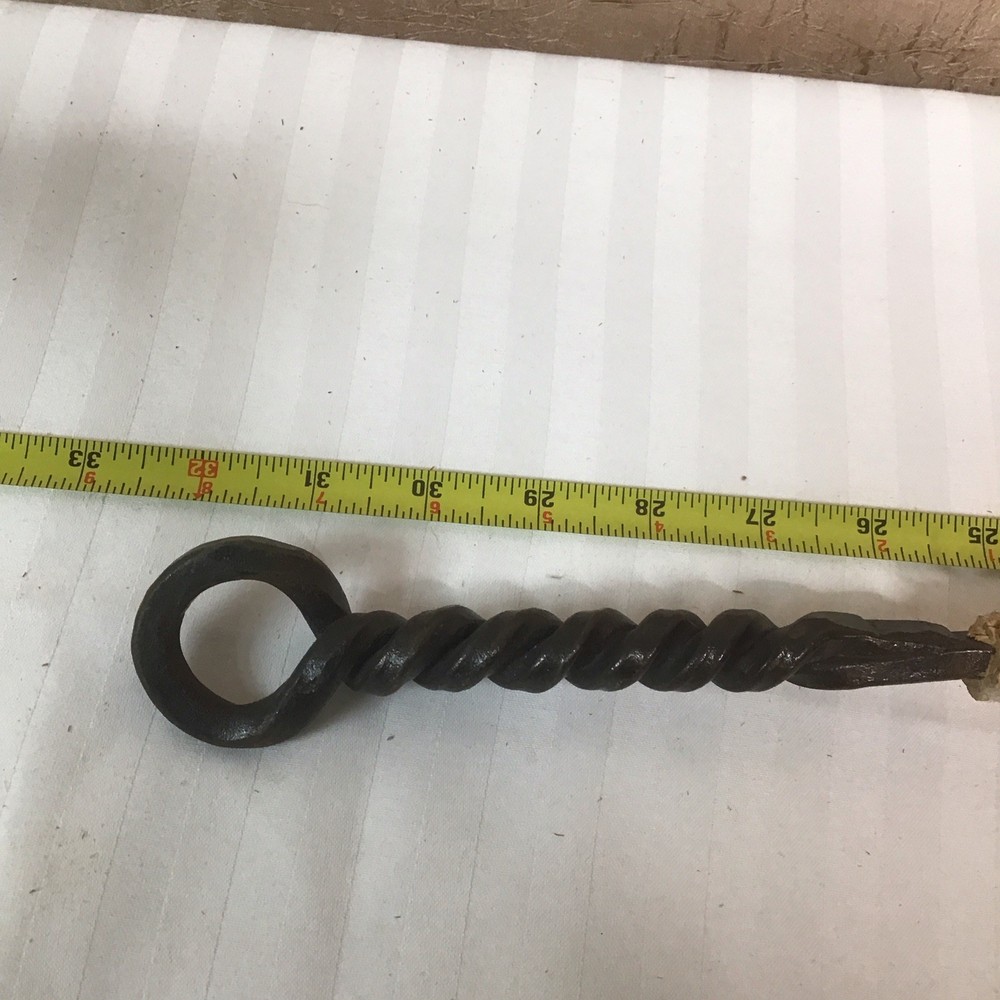 Fire place tool set, three piece with stand hand forged